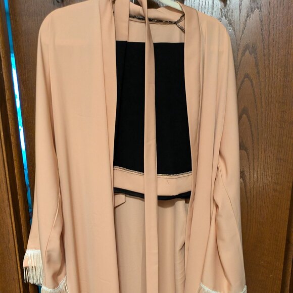 Fringe Sleeve Maxi Cardigan/Abaya - Picture 1 of 1